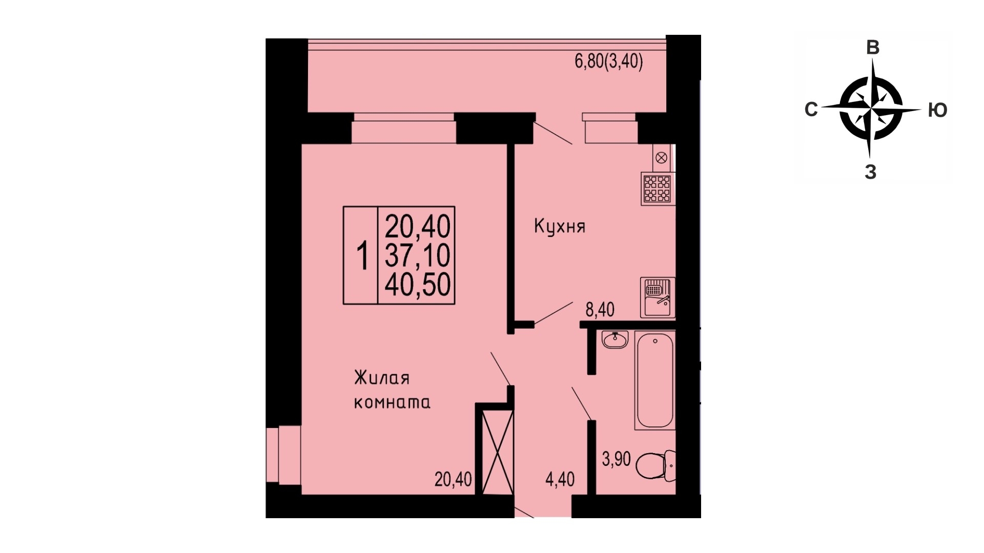 планировка квартиры 41 м2